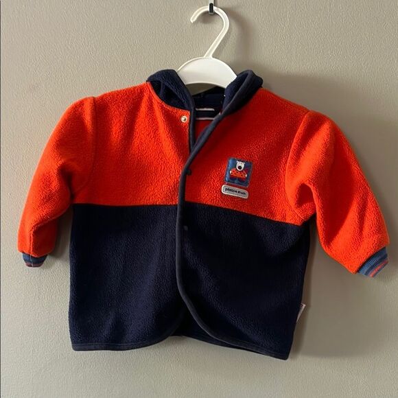 Vintage Orange and Navy Fleece Jacket - Picture 1 of 7